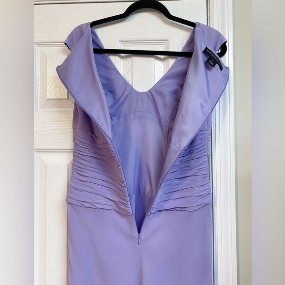 Y2K Mother of the Bride Silk Lavender Ruched Dress Prom Wedding Guest Homecoming - Picture 4 of 10